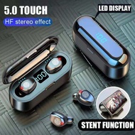 TWS F9 Wireless Headphone Sport Bluetooth Earphone Touch Mini Earbuds Stereo Bass Headset with 2000mAh Charging Case Power Bank Over The Ear Headphone