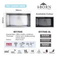 IB117845 IBORN HANDMAKE SUS304 NANO TECHNOLOGY  KITCHEN SINK Single bowl MOCHA