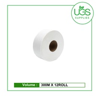 KIMPLUS JUMBO ROLL TISSUE V/P 2PLY - (300M X 12ROLL)