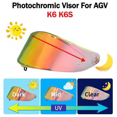 Photochromic Shield Visor Lenses for AGV K6 K6S Visor Full Face Viseira Capacete casco para motos pa