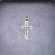18K Saudi Gold Cross Pendant