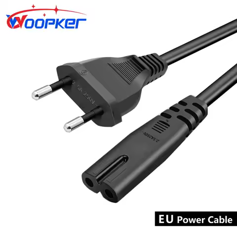 Woopker Eu Power Cord 2-Pin IEC320 C7 Power Extension Cord for Dell Laptop Charger Printer Radio Spe