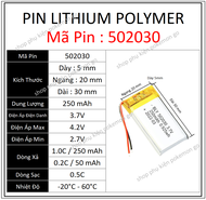 Pin Lithium - Ion 3.7V 502030 250mah