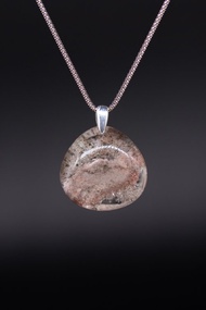 粉紫幽靈 白水晶吊墜