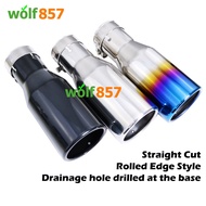 304 Stainless Steel Exhaust Tailpipe with Black Burnt BlueTips Muffler Pipe Exhaust Tailpipe Rolled 