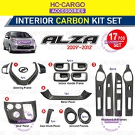 Perodua Alza 2009 - 2012 Carbon Fiber 17PCS Interior Decoration Accessories Frame Cover