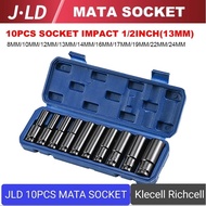MATA JLD Impact Socket Bit set 10pcs Extension Impact Socket Bit 10 pcs 1/ 2 Inch Socket Bit Length 