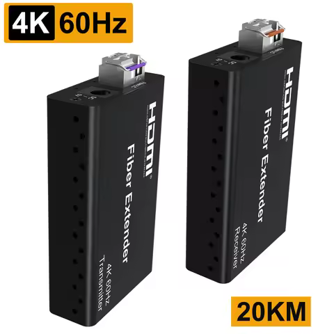 4K 60Hz HDMI Fiber Extender To 20km Via SC LC Optic Fiber Cable Video Transmitter and Receiver Suppo