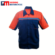 Baju Safety Proyek Lengan Pendek/Wearpack Safety Lengan Pendek Abu Hitam