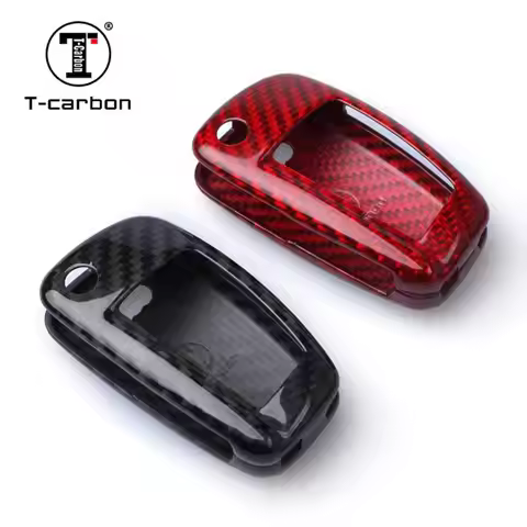 T-carbon Carbon Fiber Car Auto Key Case Shell Fob For Audi A4L A5 A7 A3 Q3 S3 A6L S6 A1
