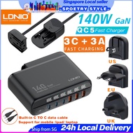 【SGSELLER】LDNIO 140W GaN Fast Charger Switchable Plug Travel Adaptor Charger 320W/440W Fast Charger