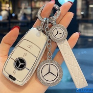 Keyring Car Key Case Cover for Mercedes Benz Maybach S580 A-B-C-M-CLA-CLS-E-G-GLB-GLE-R-SL Class AMG