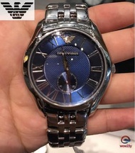 代購ARMANI阿曼尼手錶 不鏽鋼鏈帶藍色面石英錶 商務休閒男錶AR1789 大錶盤 大錶徑 43mm 男士腕錶 時尚潮流