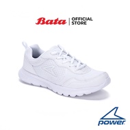 Bata บาจา ยี่ห้อ Power รองเท้ากีฬา รองเท้าผ้าใบ รองเท้าพละนักเรียน รองเท้าพละ  รุ่น Wave Accent สีขาว 4211907
