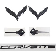 5PC 2014-2019 Corvette C7 Front & Rear &Stingray Cross Flags Emblem 3D Badge Bumper Insert Letters N