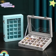 FANSIN Jewellery Organiser Storage, 12 /24 Grid Portable Velvet Ring Box Tray, Exquisite Dustproof M