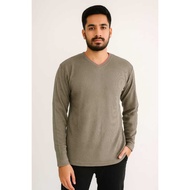 Duomo - Unisex Long Sleeve Korean Vneck Sweater
