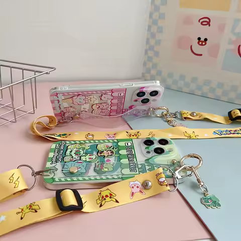 Pika Poke Case Wrist Strap Ornament For Sony Xperia 1 10v 1v 5v 5III 10III 1III 5II 10II 1II Pro1 5i