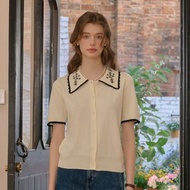 Jolene 彼得潘領刺繡針織上衣