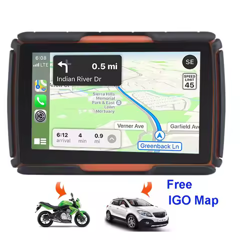 Best 4.3" Motorcycle Car GPS Navigation Waterproof IPX67 Dustproof shockproof Bluetooth FM AVIN Buil