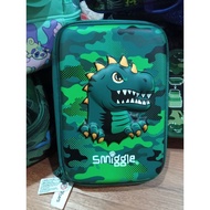 Smiggle Pencil Case Dino 1 Zipper Green Original