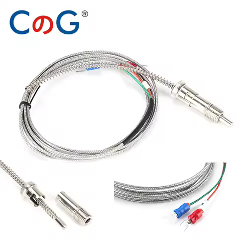WRNT-01 1m 2m 3m 5m 7m Bayonet M8*1.25 K Type J Compression Spring shielded wire Thermocouple Temper