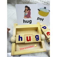 Wooden Reading Alphabet Blocks