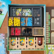 [Laser-Cut] Ark Nova Board Game (EN/TH): Wooden Organizer-Retractable cards Storage Box