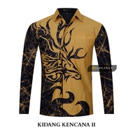 KEMEJA Original Batik Shirt With KIDANG KENCANA Motif, Men's Batik Shirt For Men, Slimfit, Full Layer, Long Sleeve