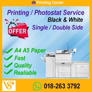 10pages A4 A5 Black & White Printing Service Single/Double Sided
