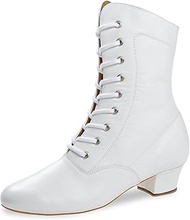 Women's Garde Dance Boots 208-334-033-Y - Smooth Leather White - 190 mm Shaft - 3.7 cm Block Heel -
