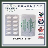 (1 STRIP) PARACIL 650MG (PARACETAMOL) TABLET 10'S (EXP 05/2026)