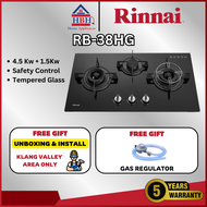 【Free Shipping】Rinnai 90cm RH-C3219-SSW RB-38HG 1200m3/hr 3 Speed LED Touch Sensor 4.5kW Safety Cut-