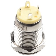 【HOT】12mm Metal Push Button Switch Power Button  Flat LED Light 12V-24V