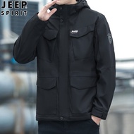 JEEP SPIRIT | เสื้อโค้ทชายพร้อมหมวกและกระเป๋าหลายช่อง