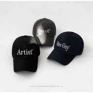 Aeca White Ball Cap - Day off Cowok Bagus Artis logo Arang navy Hitam