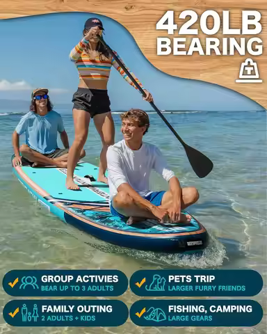 SKATINGER 11'x34''x6'' Inflatable Paddle Board for Adults Waterproof Standing Style SUP Board with A