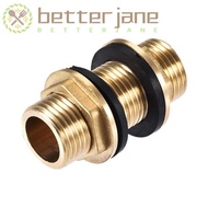 BETTER-JANE Bulkhead Fitting, Brass G1/2 G3/4 G1 Male Tube Adaptor, Water Tank Joint Hose Fitting Wa