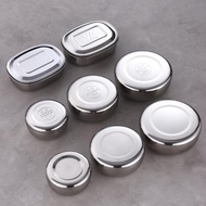 304不銹鋼單層米飯碗帶蓋小飯盒圓形蒸飯蒸蛋小碗食品留樣專用盒