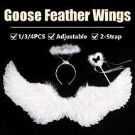 Girls Angel Wings White Feather Angel Cosplay Costume Wings Angel Wing Clothing Feather Fairy Wings