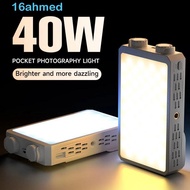 AHMED RGB LED Camera Light, 40W 2800-9000K Mini LED Video Lamp, Compact 4400mAh Battery 3 Color Ligh