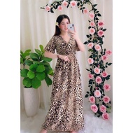 LEOPARD FLORAL KIMONO VIETNAM CHIFFON DRESS