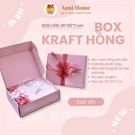 Carton Box, Large size Pink kraft Box 25*20*7 cm, Premium 3-Layer Pink kraft Box - Anni Home Gift Box