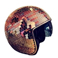Classic Disco Ball Helmet Mirror Glitter Ball Helmets Hat for Club Bar Party Full Glass Reflective M