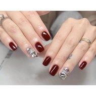 Nail Box super short square red design VN04