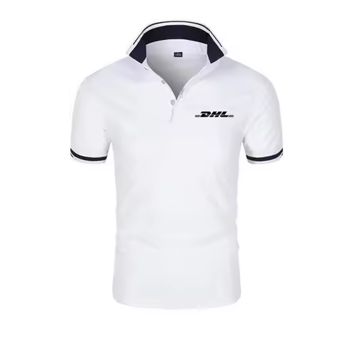 Fashion Casual DHL Print Polo Shirt Men Clothing Cotton Lapel Breathable T Shirt Male Summer Short S