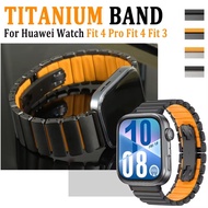 Titanium Rubber Band for Huawei Watch 4 Fit Pro Metal Butterfly Clasp Straps for Huawei Watch Fit 4 