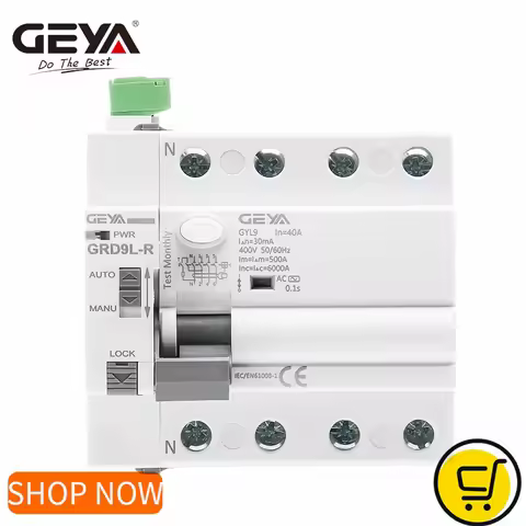 GEYA GRD9L Smart RCCB Auto Recloser RS485 Remote Control Residual Current Circuit Breaker 4P 40A 63A