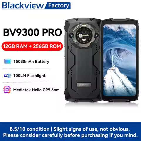 Global version Blackview BV9300 Pro Rugged Phone 6.7'' Display G99 used Phones 16GB+256GB 15080mAh 6
