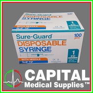 Disposable Syringe with Needle Slip Tip (1cc 25gx5/8 0.5 x 16mm) (3cc 23gx1'' 0.6x25mm)100 pcs/box (